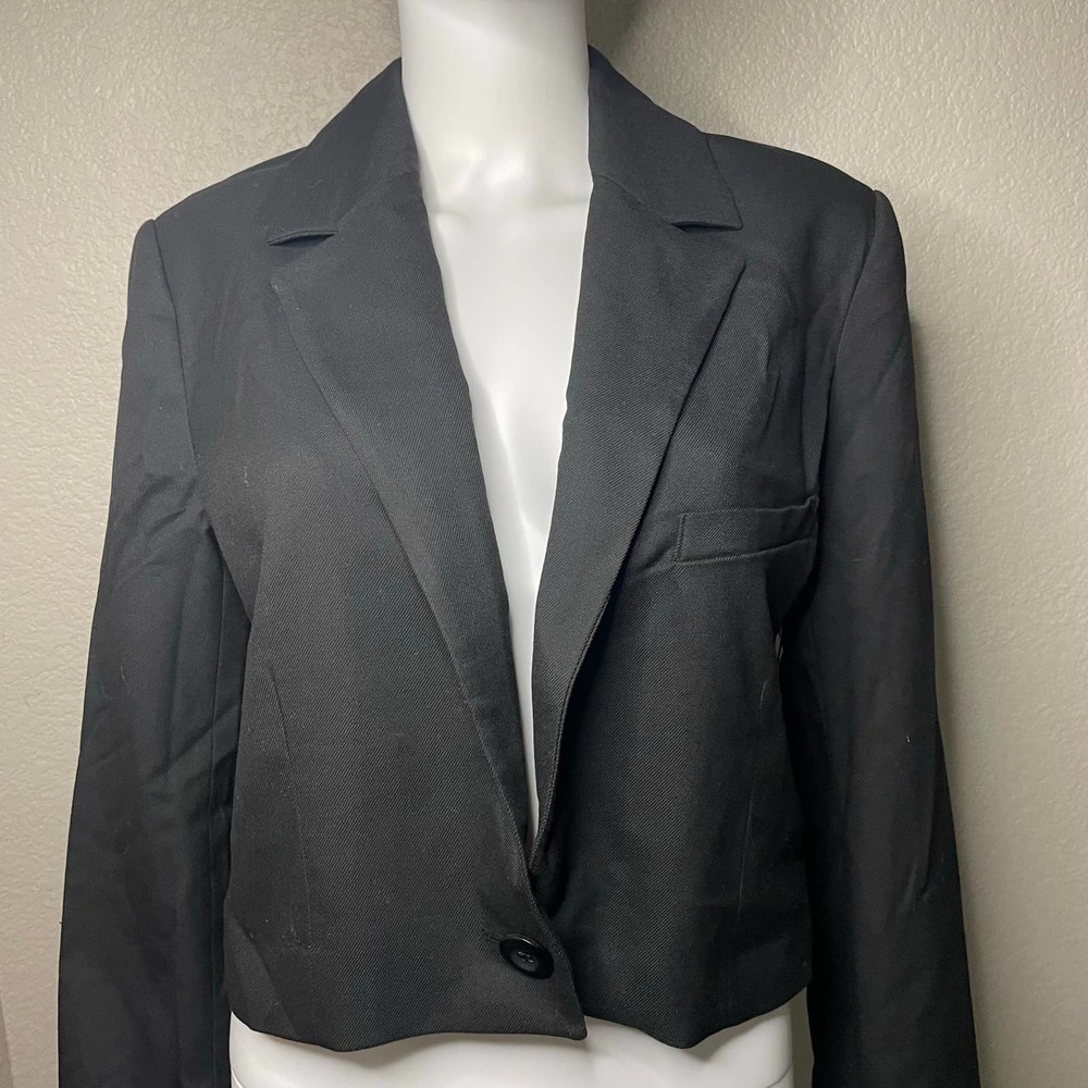 Free People Block Party Crop Blazer Black Medium